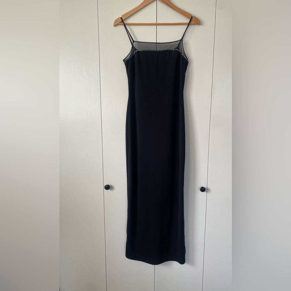 VINTAGE Vittoria Virini Black Maxi Dress Size Small